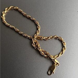 JAXXON Rope Gold Chain Bracelet, 8"